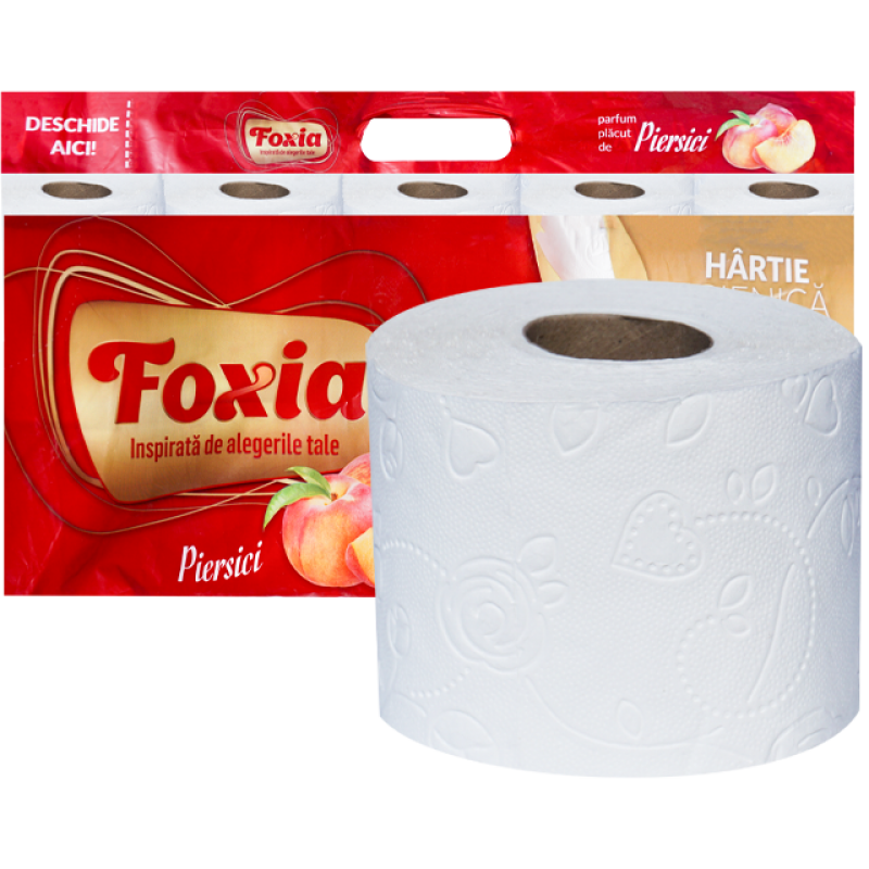 Hartie igienica 3 straturi Foxia piersica 10 role